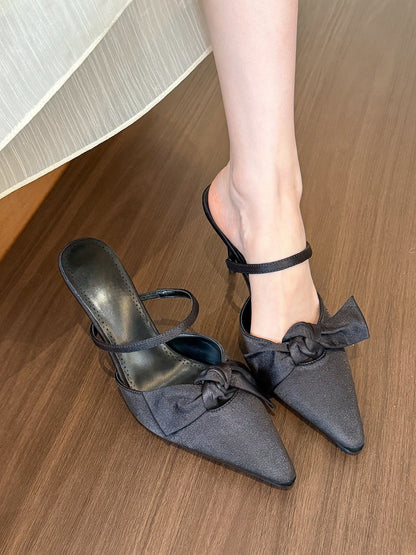 Elegant Bow Pointed Heels - Fashionnsio