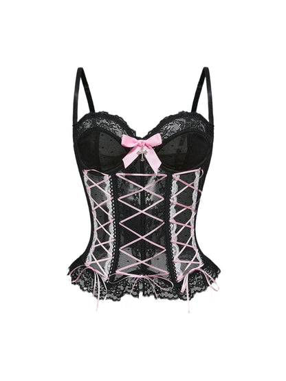 Lace Bow Corset Top fashionnsio