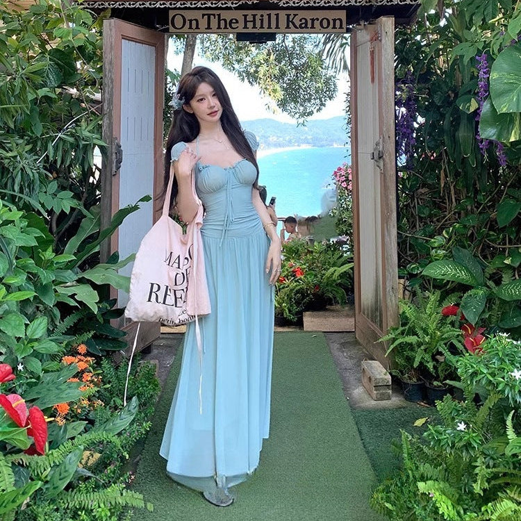 Waist Slimming Layered Maxi Dress - Fashionnsio