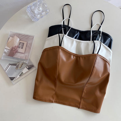 Leather Padded Cami Top