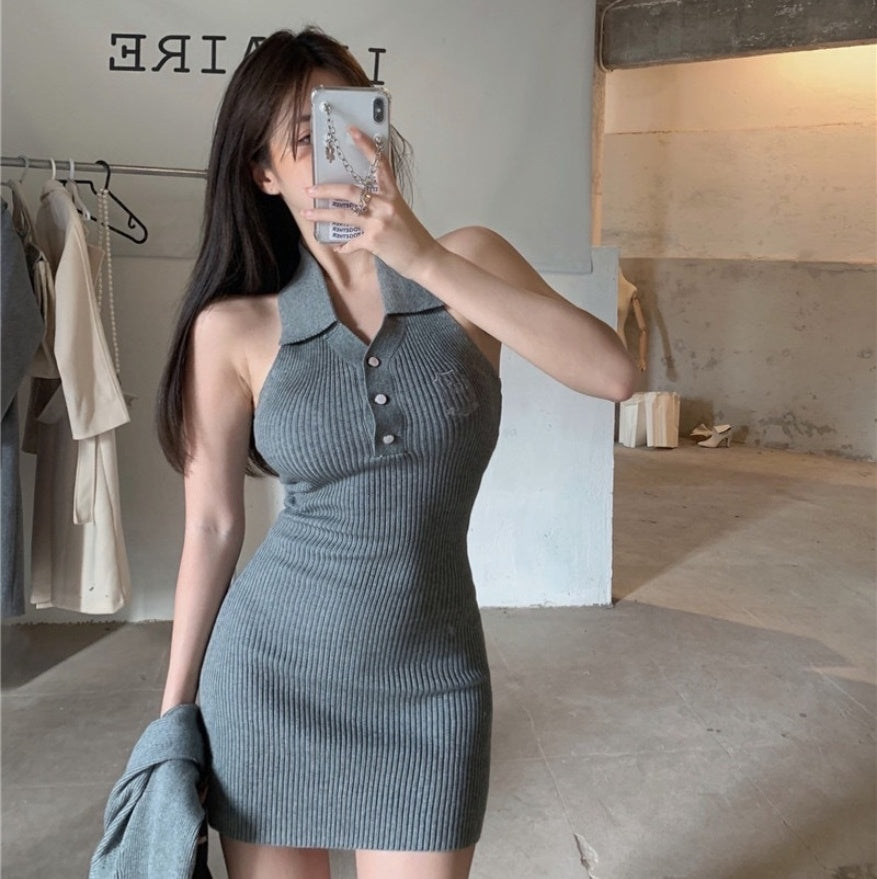 Korean Mini Dress + Cardigan