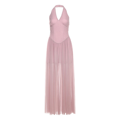 Halter Flared Evening Gown fashionnsio