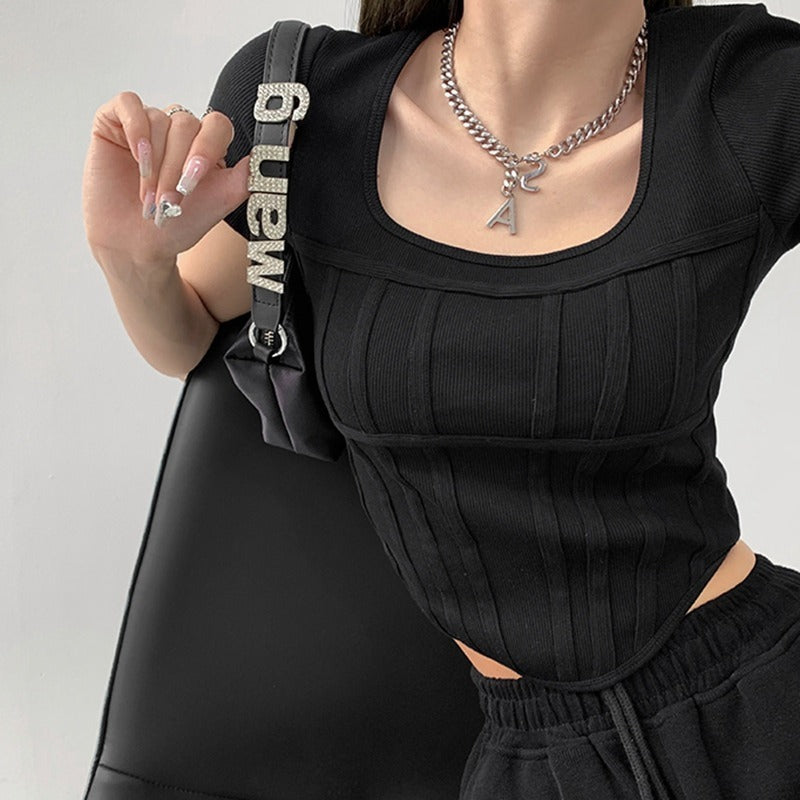 Square Neck Slim Bottoming Top