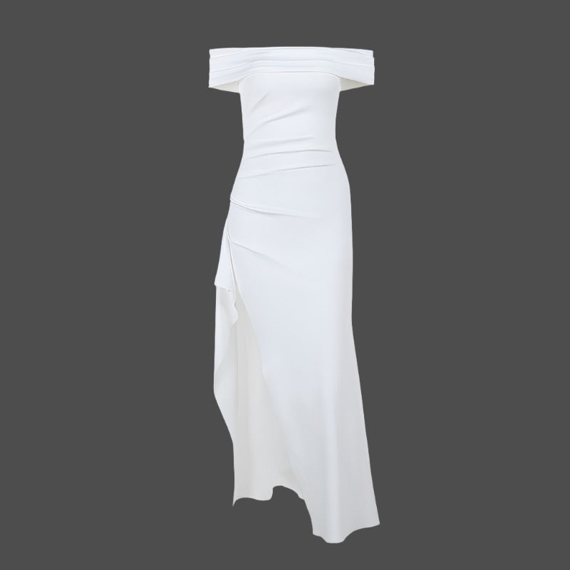 Off-shoulder Bodycon Slit Dress