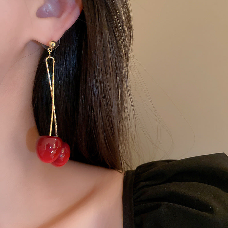 Red Cherry Dangle Earrings fashionnsio