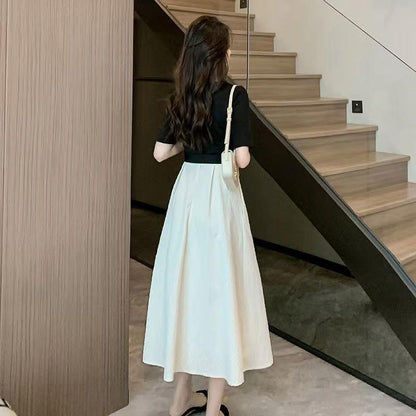 Korean Puff Sleeve Bow Dress