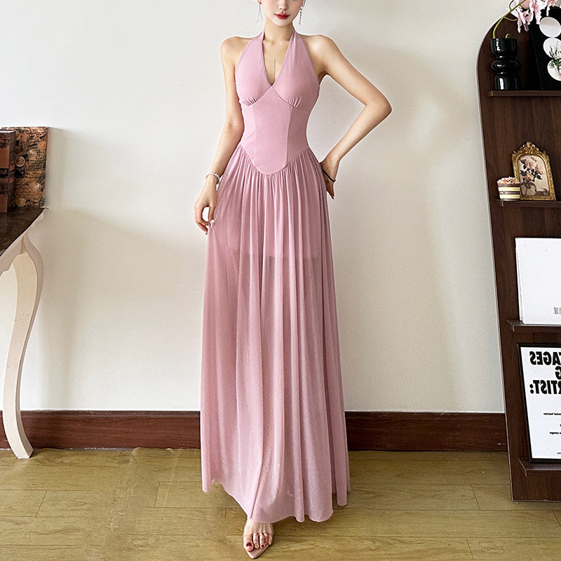 Halter Flared Evening Gown fashionnsio