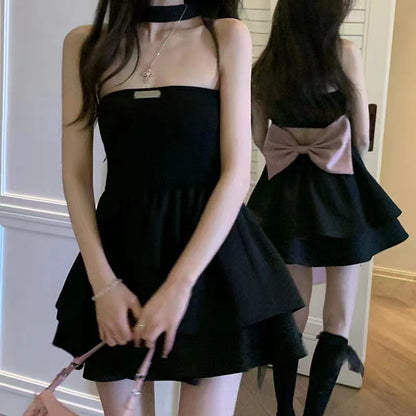 Bow Black Mini Dress