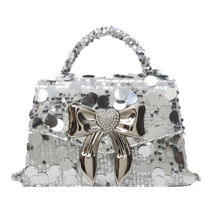 Bow Diamond Shiny Sequin Handbags