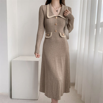 Korean Button Knit Dress