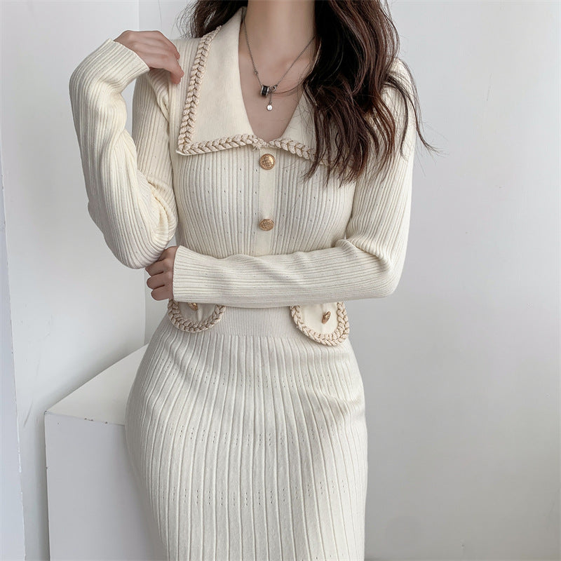 Korean Button Knit Dress