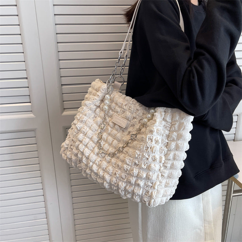 Pleated Bubble Tote Shoulder Bags