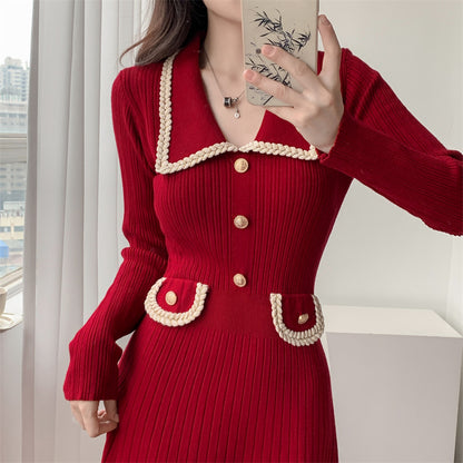 Korean Button Knit Dress