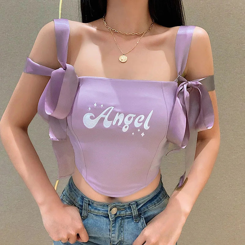 Ribbon Bow Knot Crop Top