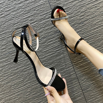 Fairy Diamond Ankle Strap Heels fashionnsio