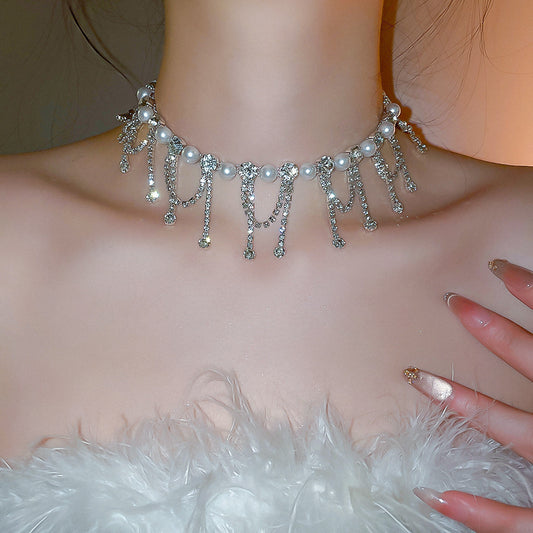 Diamond Tassel Choker Necklace