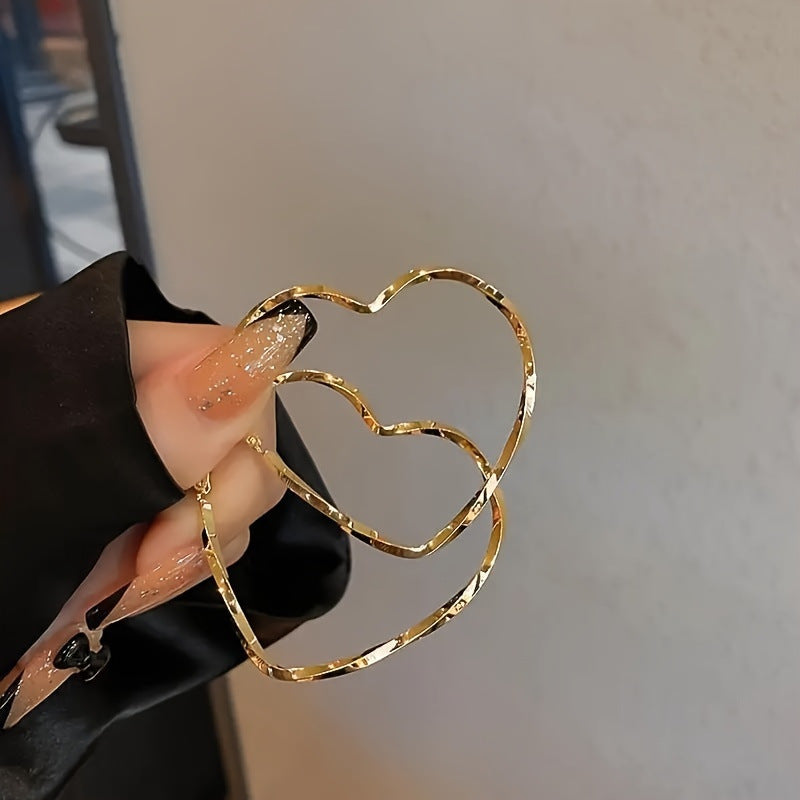 Heart Twisted Hoop Earrings fashionnsio