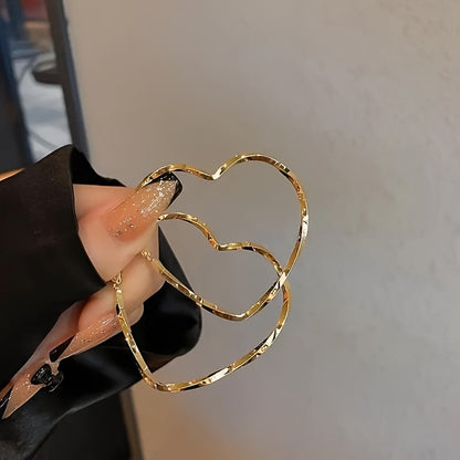 Heart Twisted Hoop Earrings fashionnsio