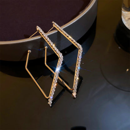 Elegant Diamond Square Earrings fashionnsio