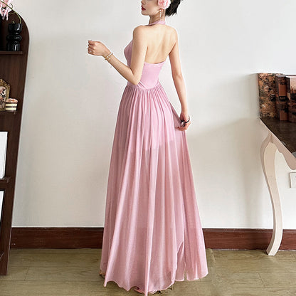 Halter Flared Evening Gown fashionnsio