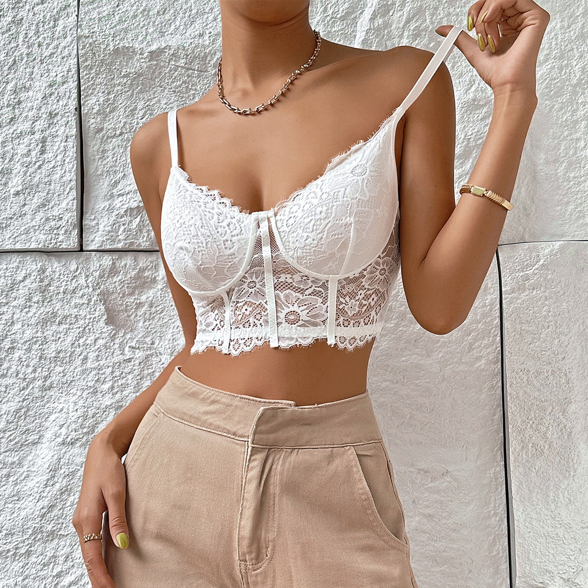 Lace Mesh Corset Top