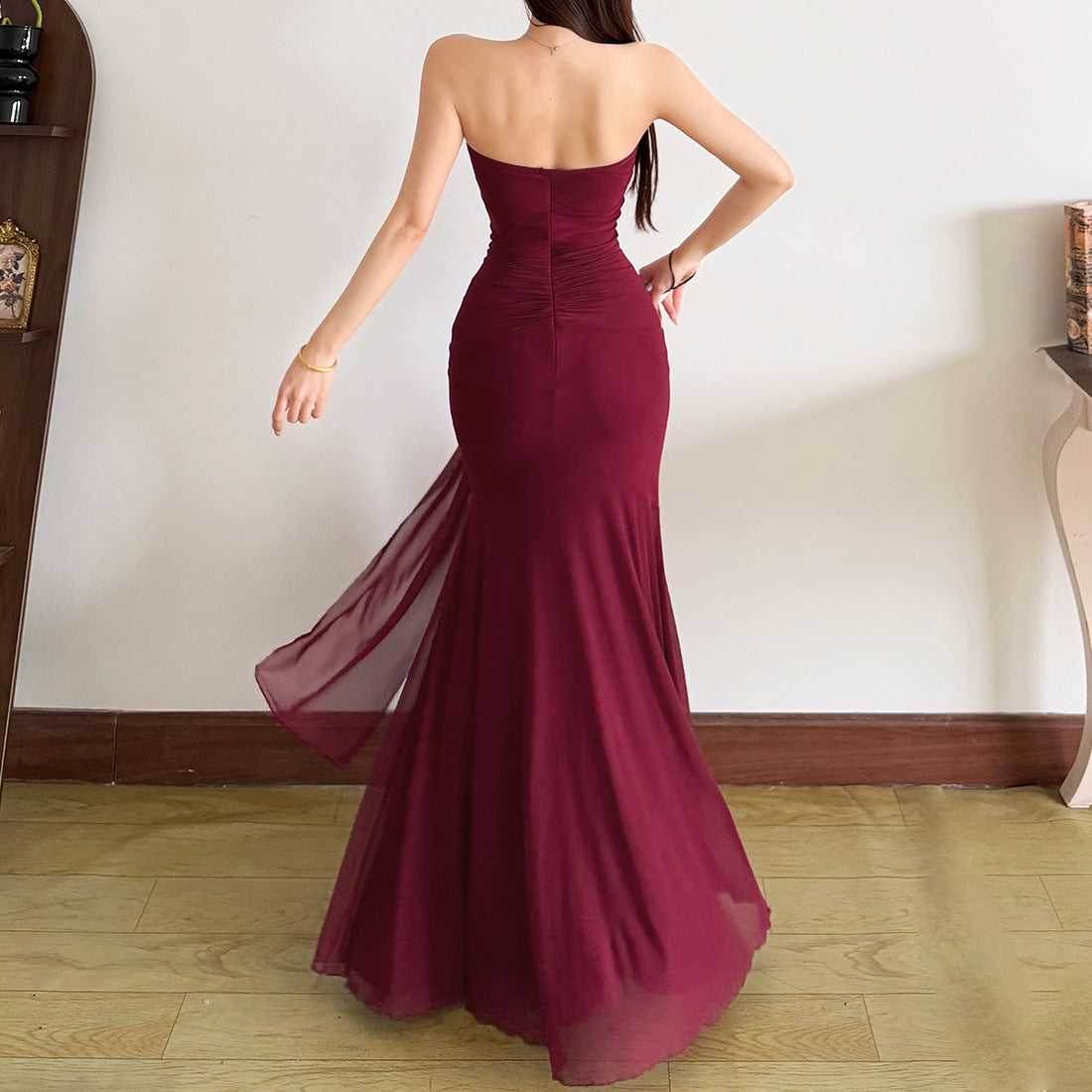 Halter Flared Maxi Dress - Fashionnsio
