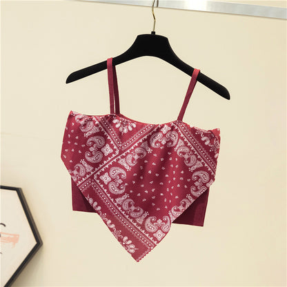 Printed Bandana Handkerchief Tube Top