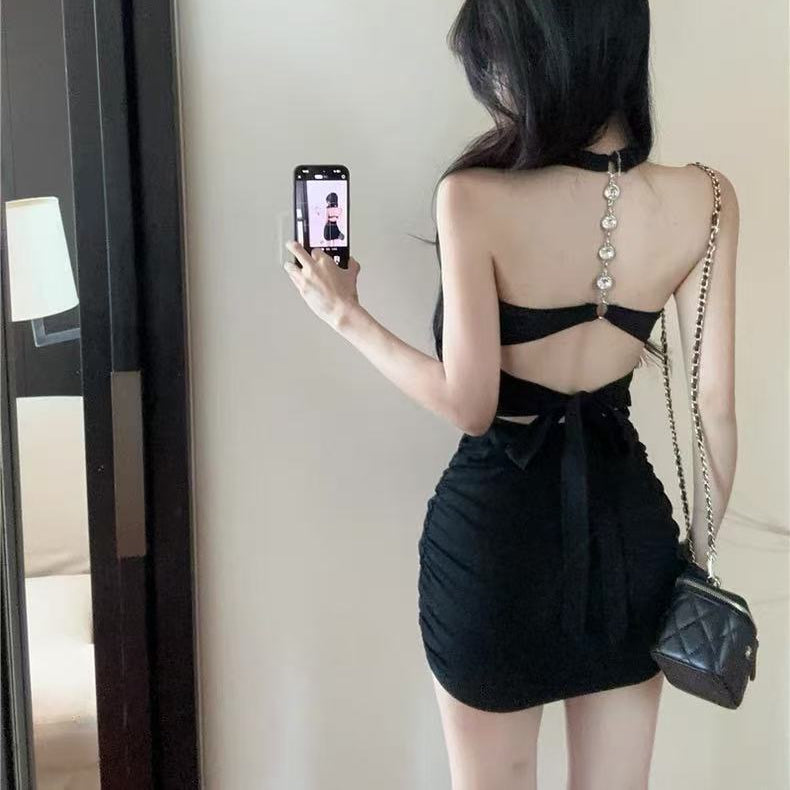 Chain Strap Bodycon Mini Dress - Fashionnsio