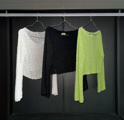 Loose Asymmetrical Knit Top fashionnsio