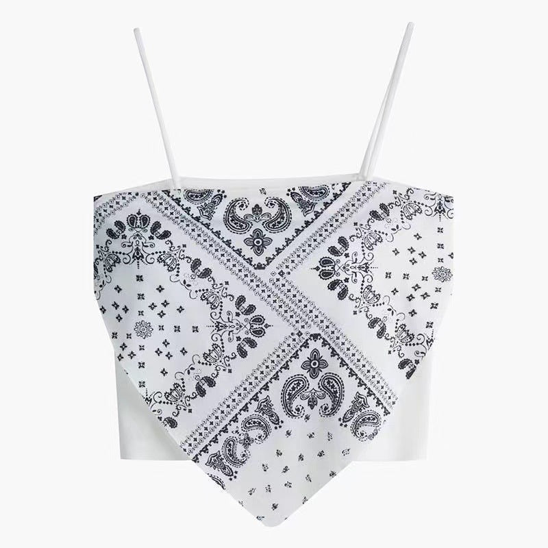 Printed Bandana Handkerchief Tube Top