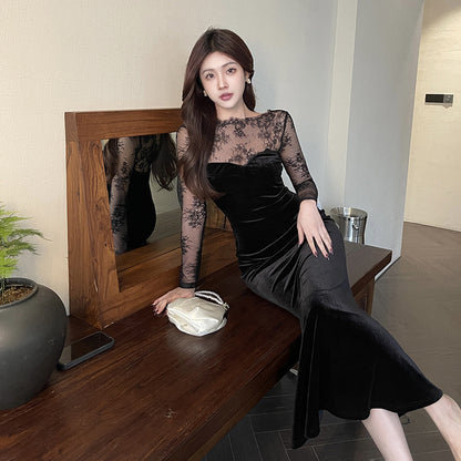 Lace Patchwork Bodycon Dress - Fashionnsio