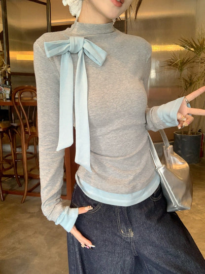 Bow Knot Long Sleeve Top