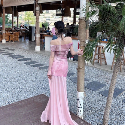 Off Shoulder Floral Mermaid Dress - Fashionnsio
