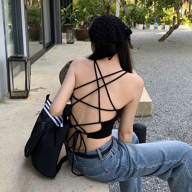 Lace Up Backless Tank Top