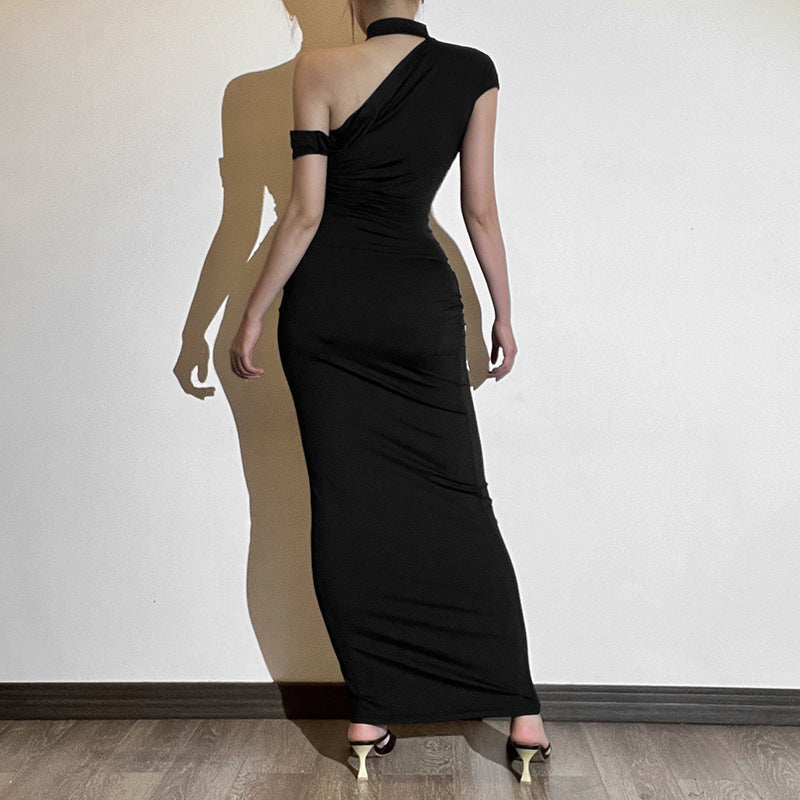 One Shoulder Bodycon Long Dress fashionnsio