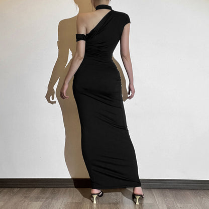 One Shoulder Bodycon Long Dress fashionnsio