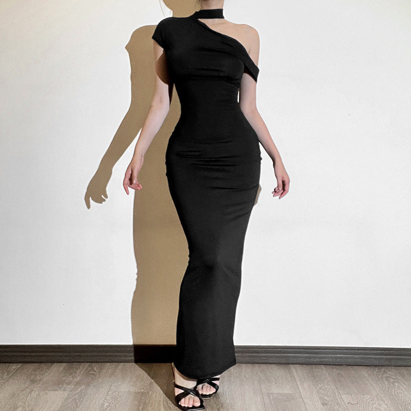 One Shoulder Bodycon Long Dress fashionnsio