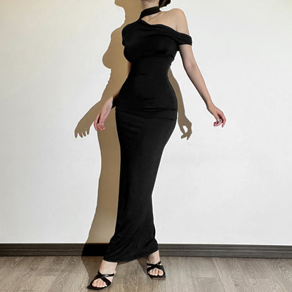 One Shoulder Bodycon Long Dress fashionnsio