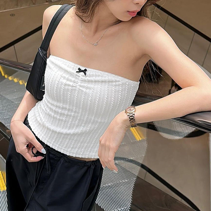 Bow Knitted Tube Top