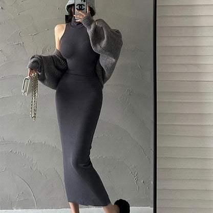 Turtleneck Bodycon Long Dress