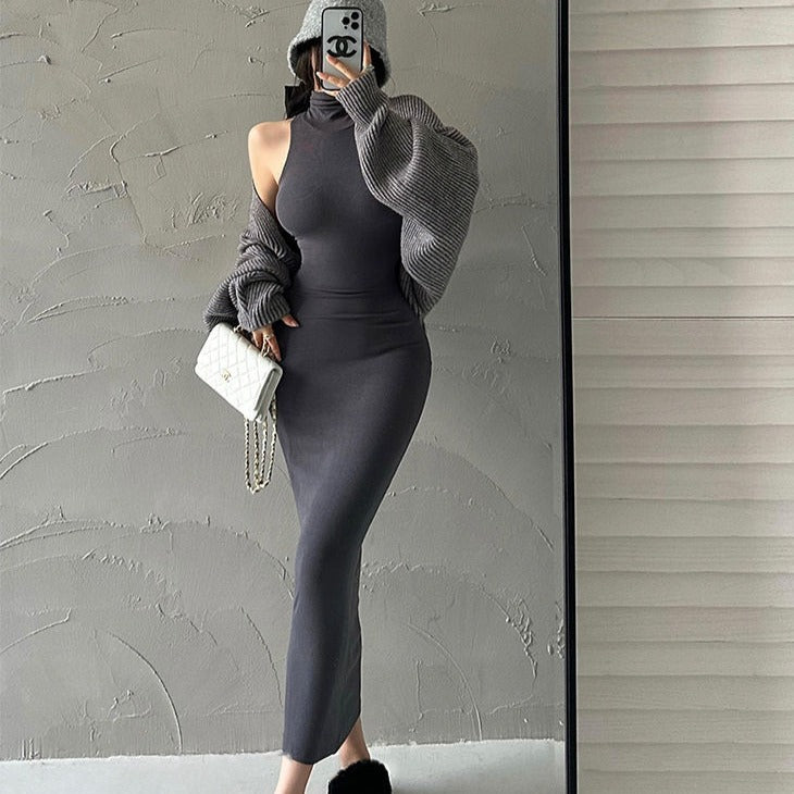 Turtleneck Bodycon Long Dress