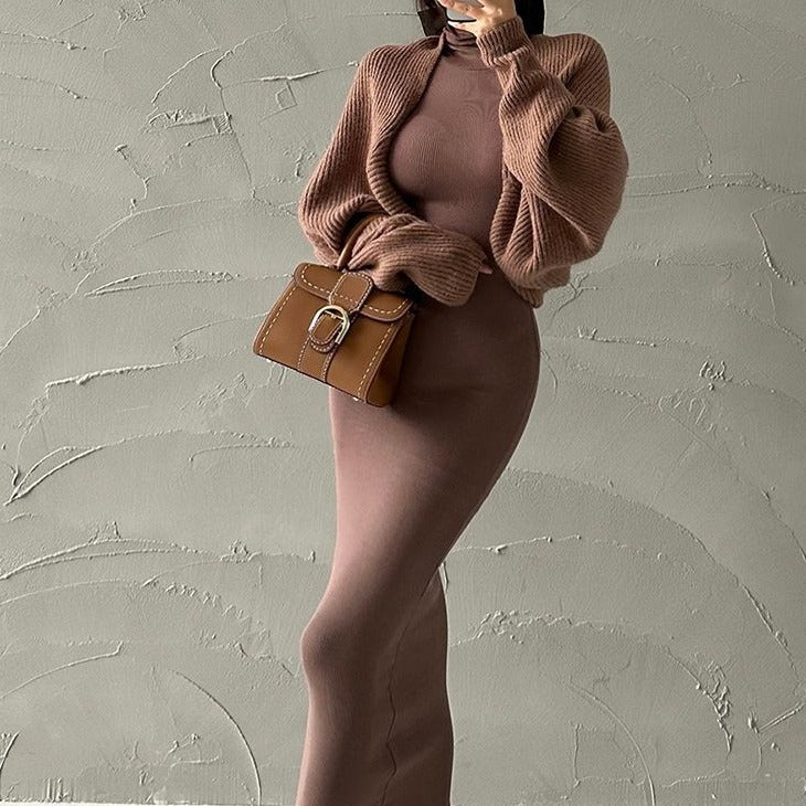 Turtleneck Bodycon Long Dress