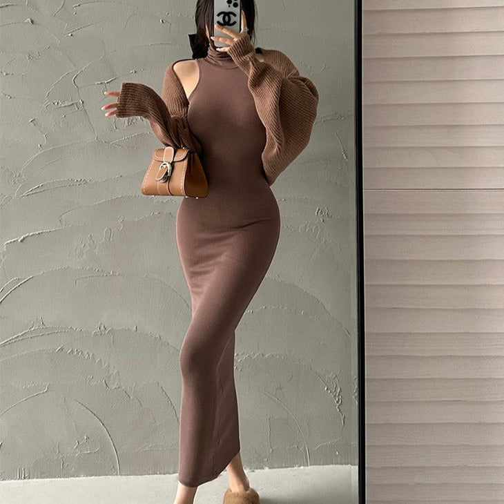 Turtleneck Bodycon Long Dress