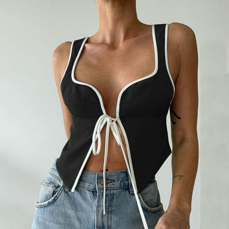 Front Tie Up Vest Top