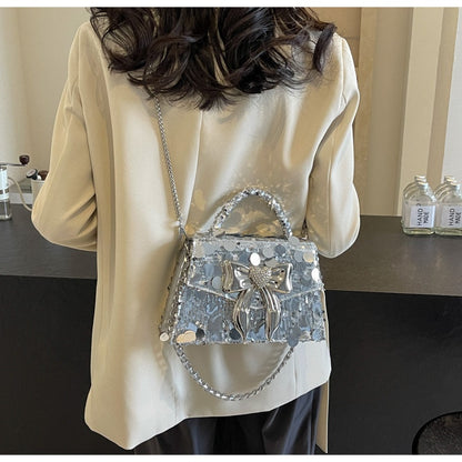 Bow Diamond Shiny Sequin Handbags