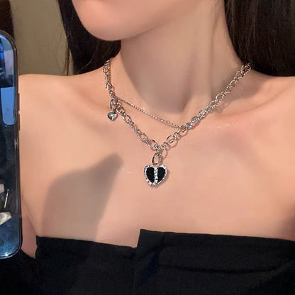 Black Heart Pendant Necklace