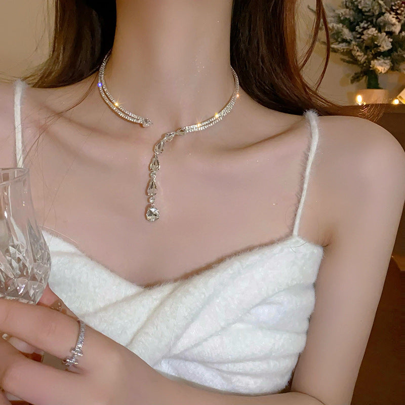 Serpentine Zircon Drop Choker