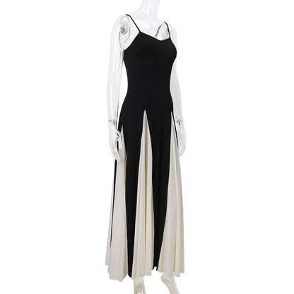 Black White Long Maxi Dress