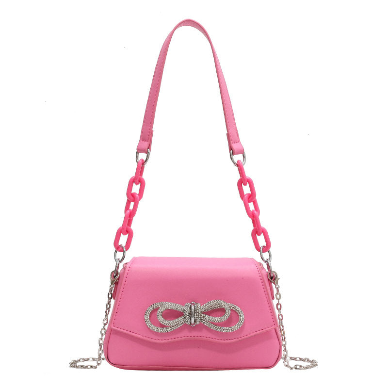 Diamond Bow Shoulder Bags