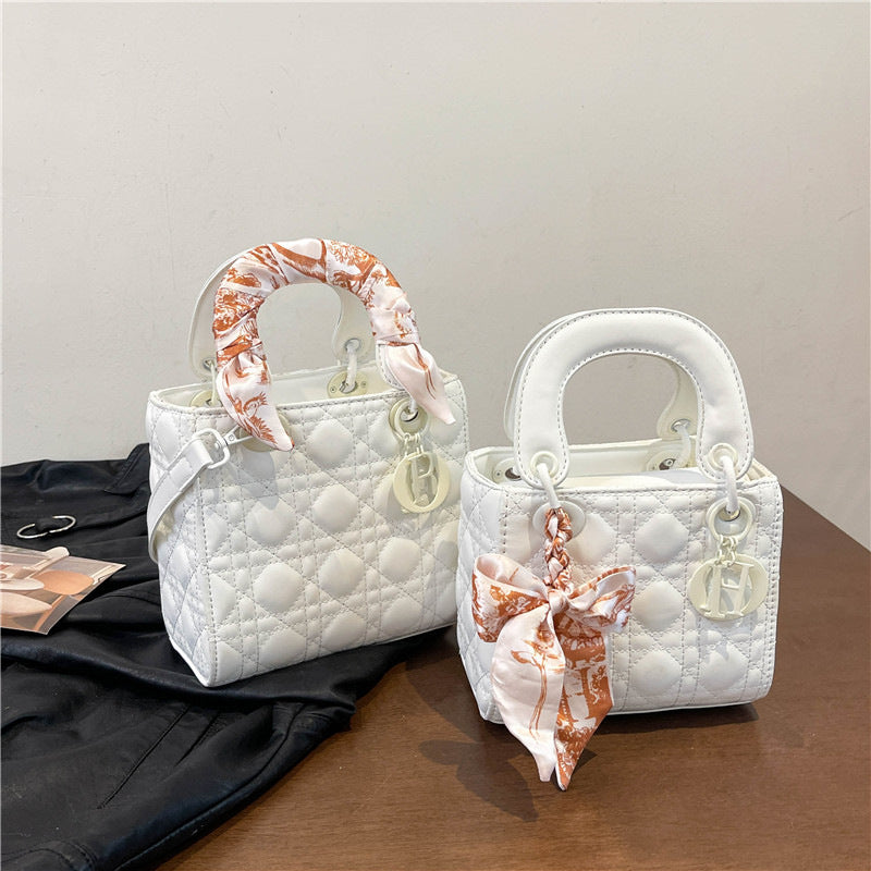 Lady Dior Style Handbags With Silk Scarf fashionnsio